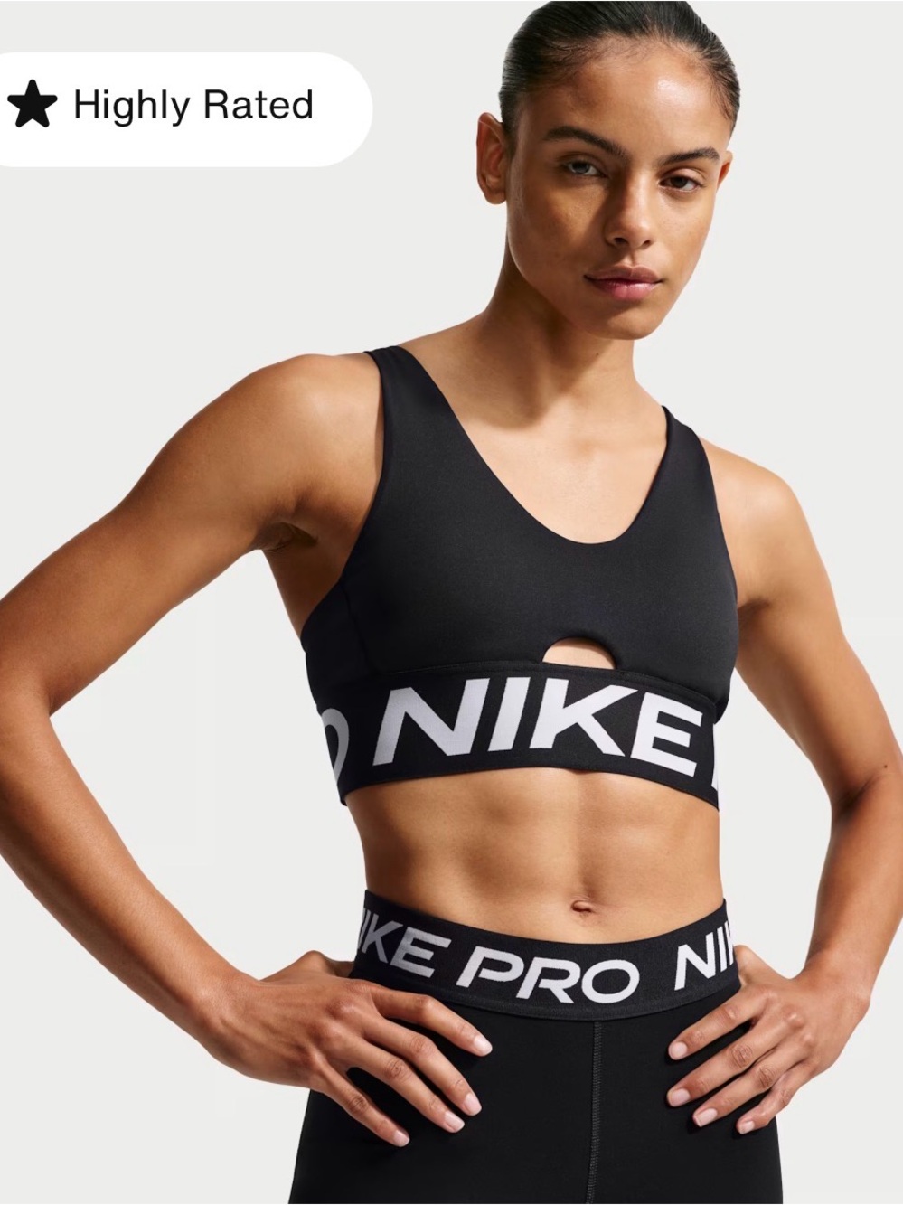 Nike Pro Indy Plunge Black Sports Bra